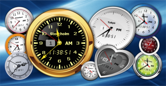 Free Vector Clocks running on desktop.